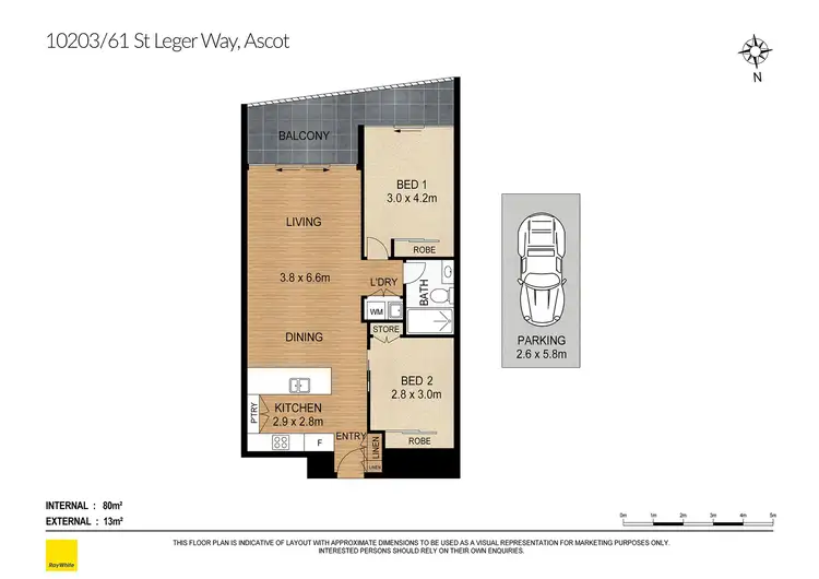 Floorplan of Homely apartment listing, 10203/61 St Leger Way, Ascot QLD 4007