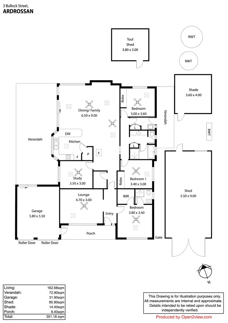 Floorplan of Homely house listing, 3 Bullock Street, Ardrossan SA 5571