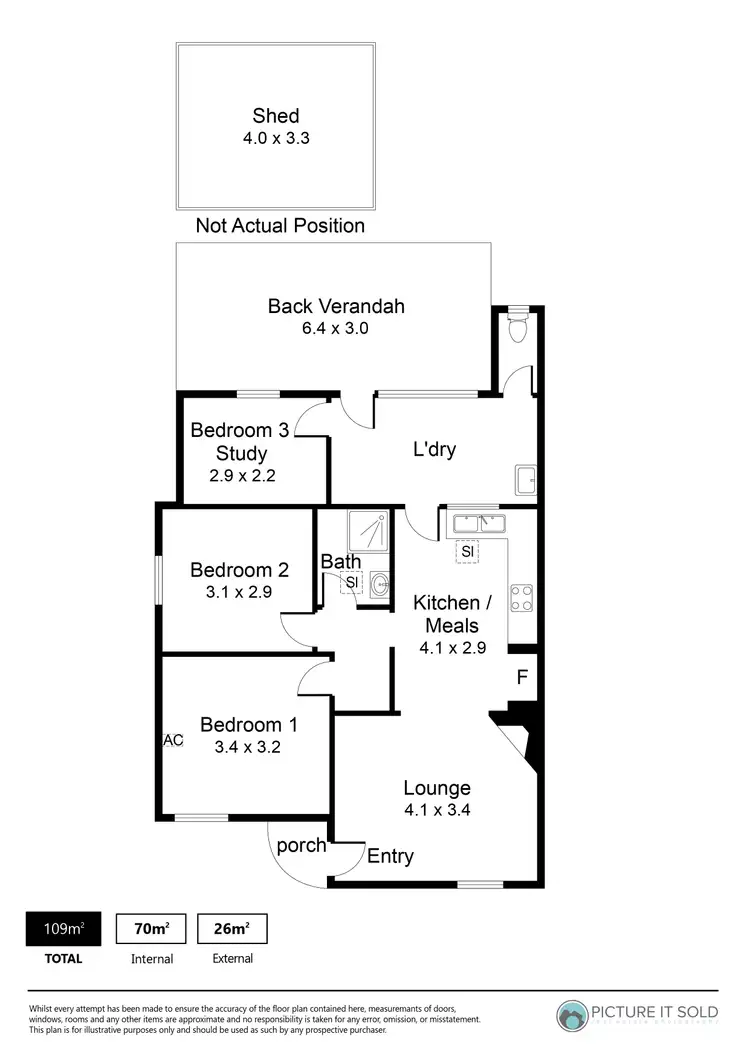 Floorplan of Homely house listing, 13 Trust Terrace, Peterhead SA 5016