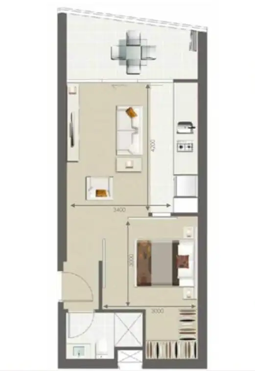 Floorplan of Homely unit listing, 10105/8 Harbour Road, Hamilton QLD 4007