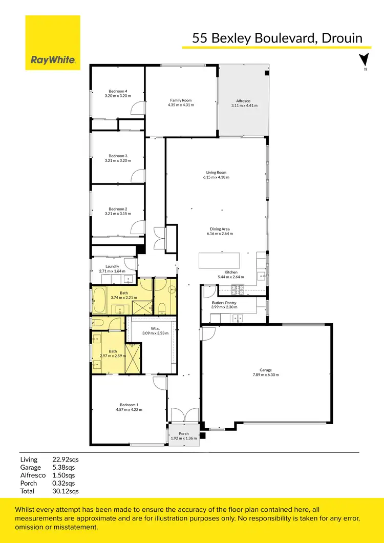 Floorplan of Homely house listing, 55 Bexley Boulevard, Drouin VIC 3818