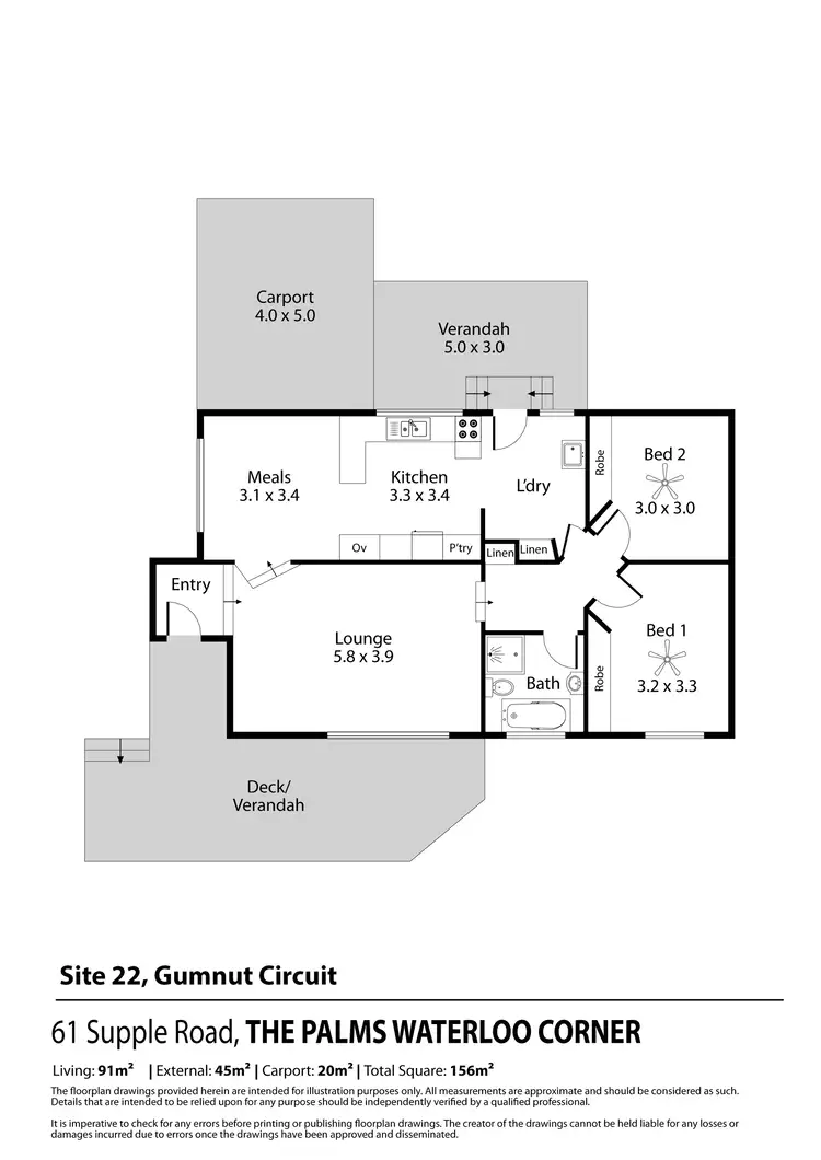 Floorplan of Homely house listing, 22/61 Supple Road (The Palms), Waterloo Corner SA 5110