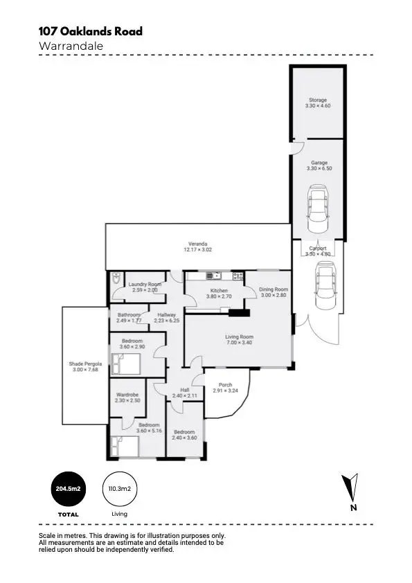 Floorplan of Homely house listing, 107 Oaklands Road, Warradale SA 5046