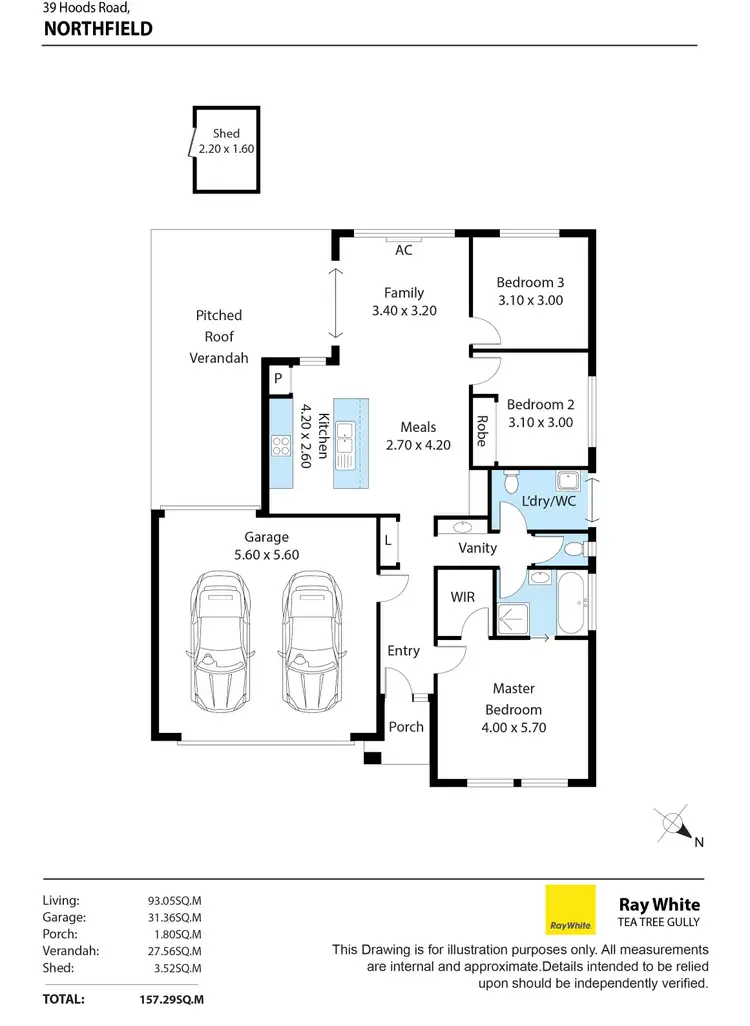 Floorplan of Homely house listing, 39 Hoods Road, Northfield SA 5085