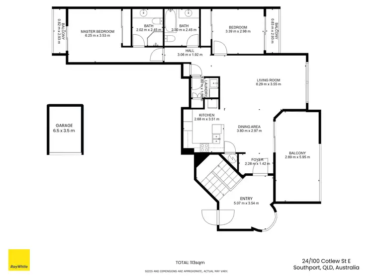 Floorplan of Homely apartment listing, 24/100 'Adriana' Cotlew Street East, Southport QLD 4215