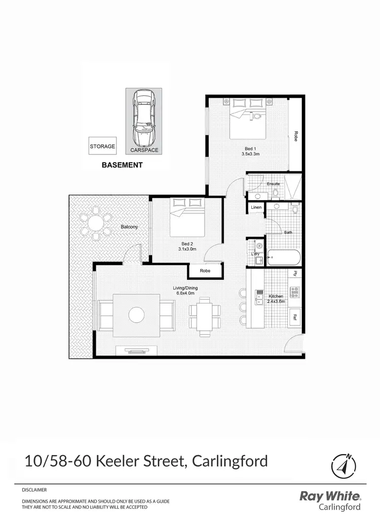 Floorplan of Homely apartment listing, 10/58-60 Keeler Street, Carlingford NSW 2118