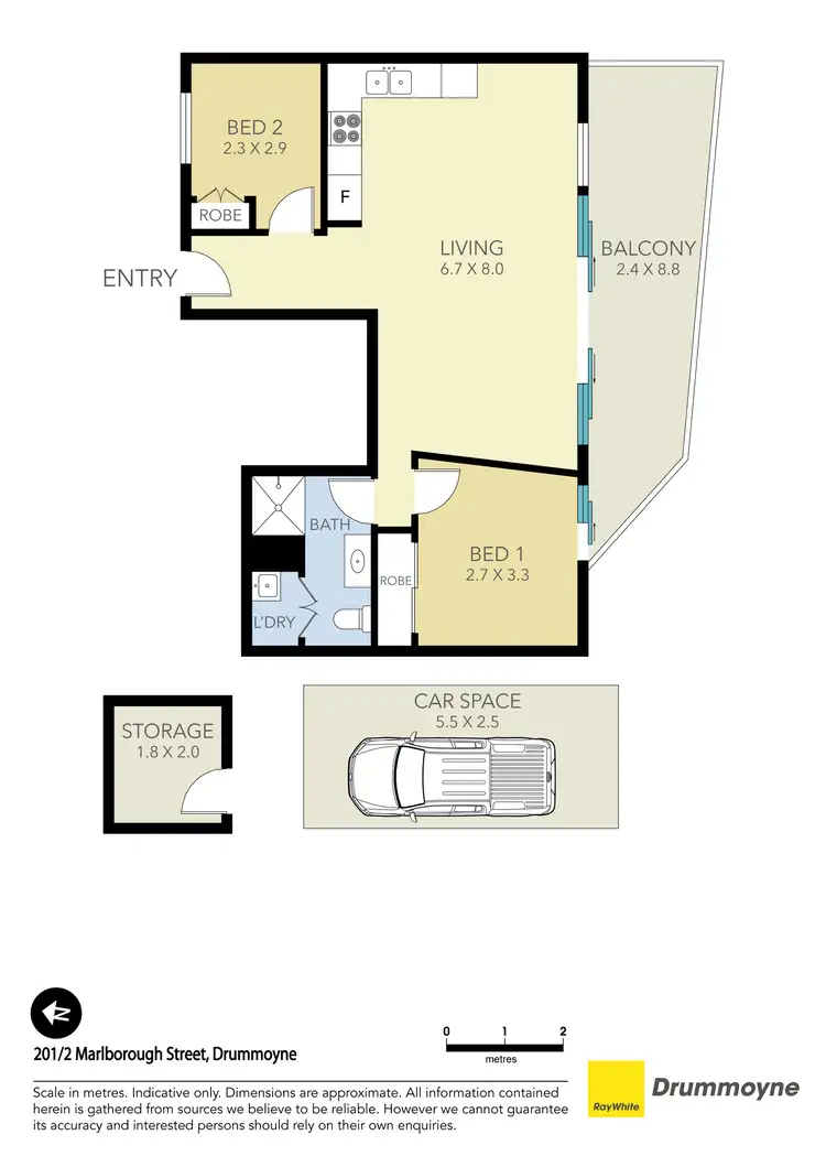 Floorplan of Homely apartment listing, 201/2 Marlborough Street, Drummoyne NSW 2047