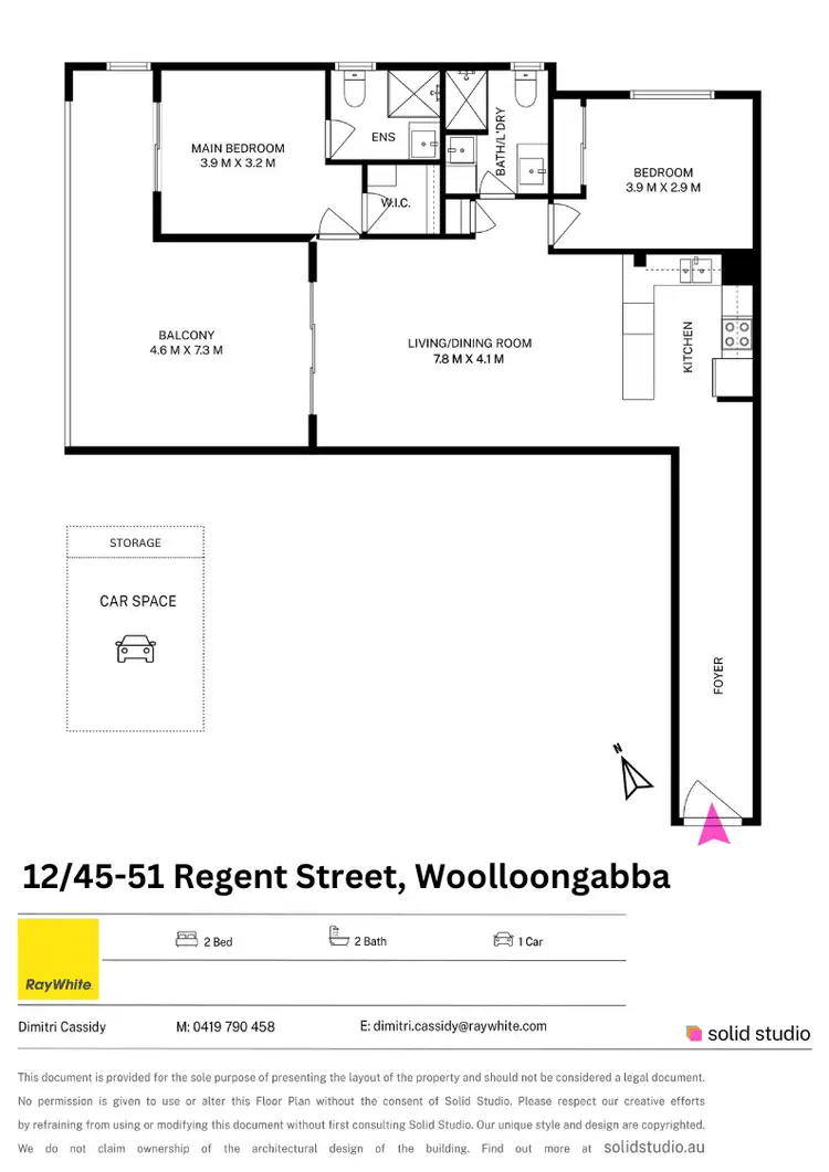 Floorplan of Homely apartment listing, 12/45-51 Regent Street, Woolloongabba QLD 4102