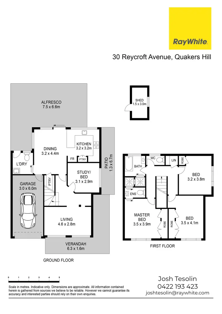 Floorplan of Homely semi-detached listing, 30 Reycroft Avenue, Quakers Hill NSW 2763
