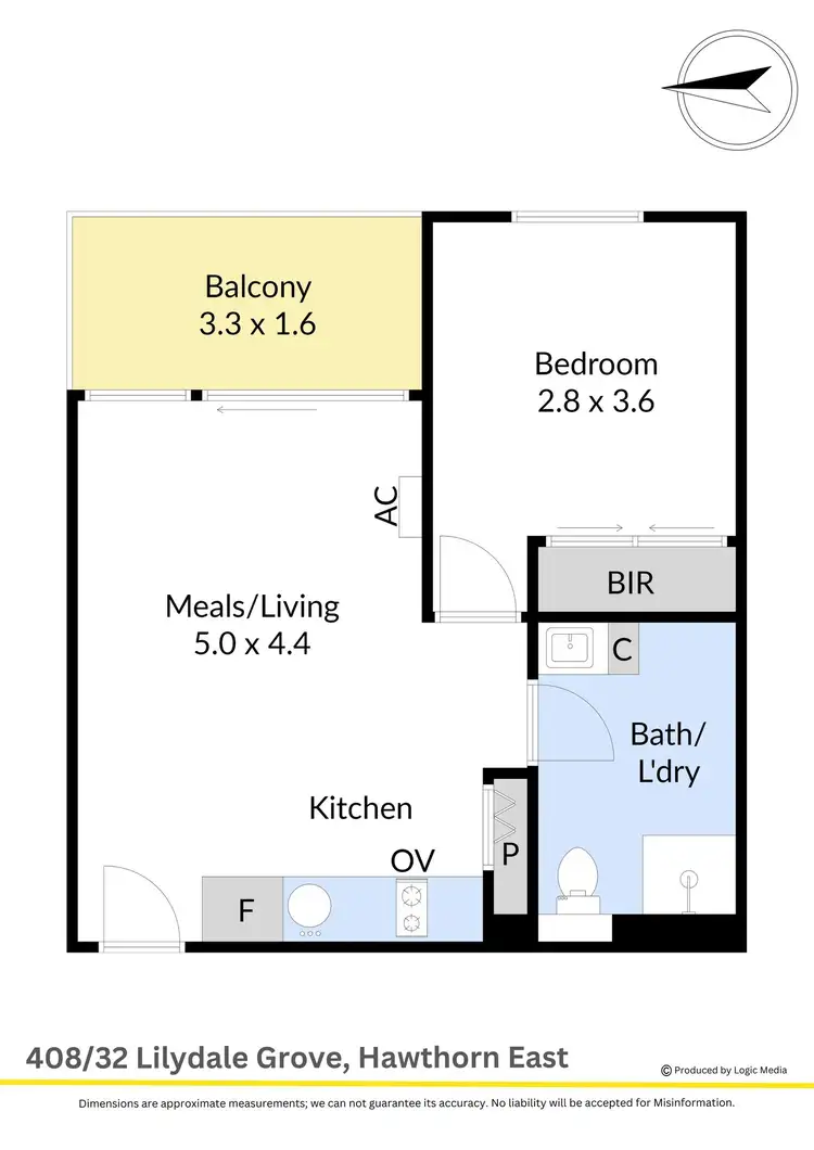 Floorplan of Homely apartment listing, 408/32 Lilydale Grove, Hawthorn East VIC 3123