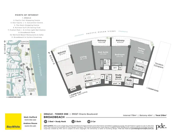 Floorplan of Homely apartment listing, 3903/1 Oracle Boulevard, Broadbeach QLD 4218