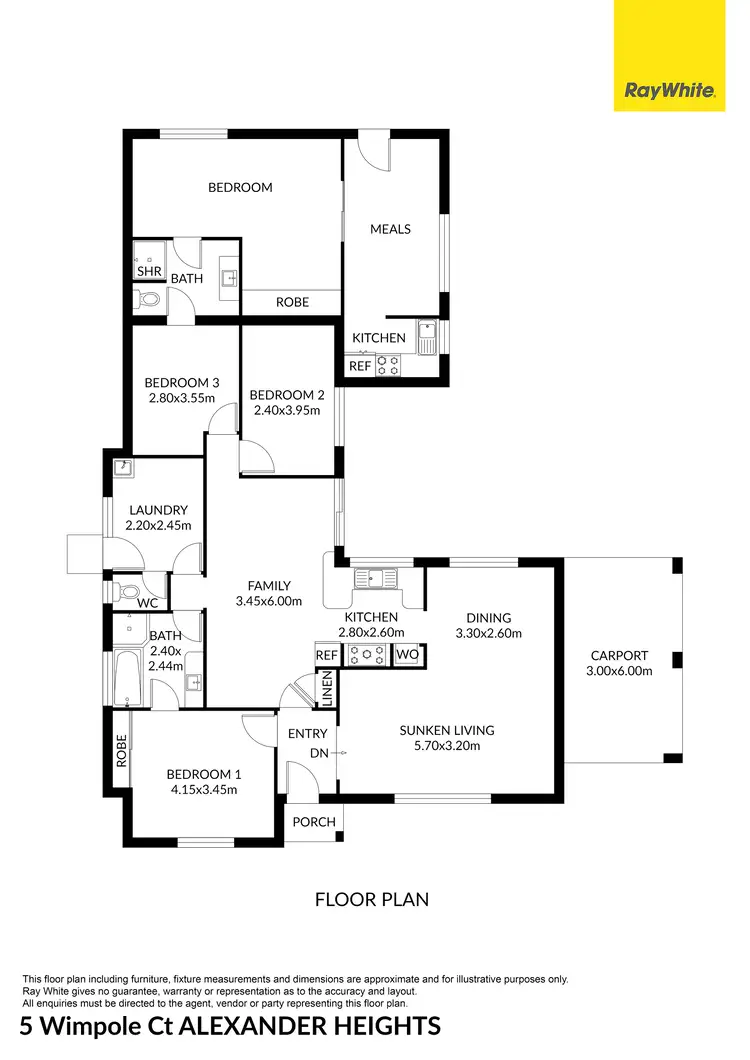 Floorplan of Homely house listing, 5 Wimpole Court, Alexander Heights WA 6064