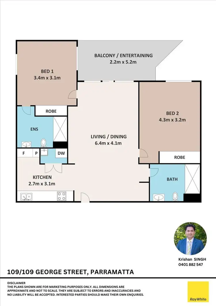 Floorplan of Homely unit listing, 109/109 George Street, Parramatta NSW 2150