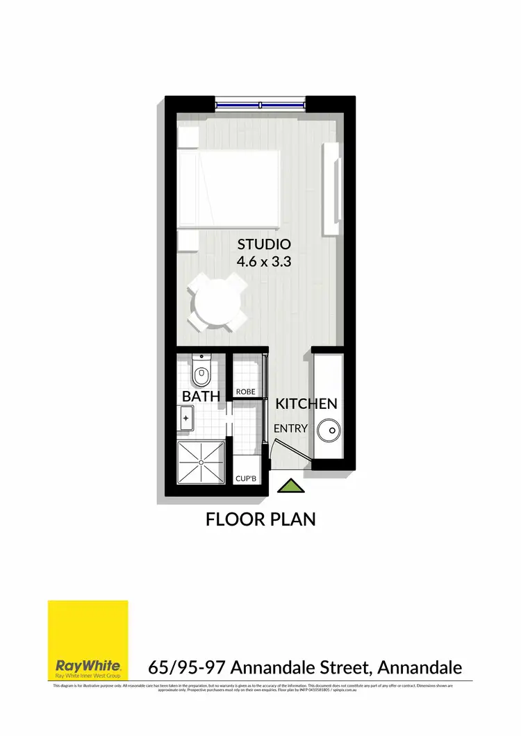 Floorplan of Homely studio listing, 65/95-97 Annandale Street, Annandale NSW 2038