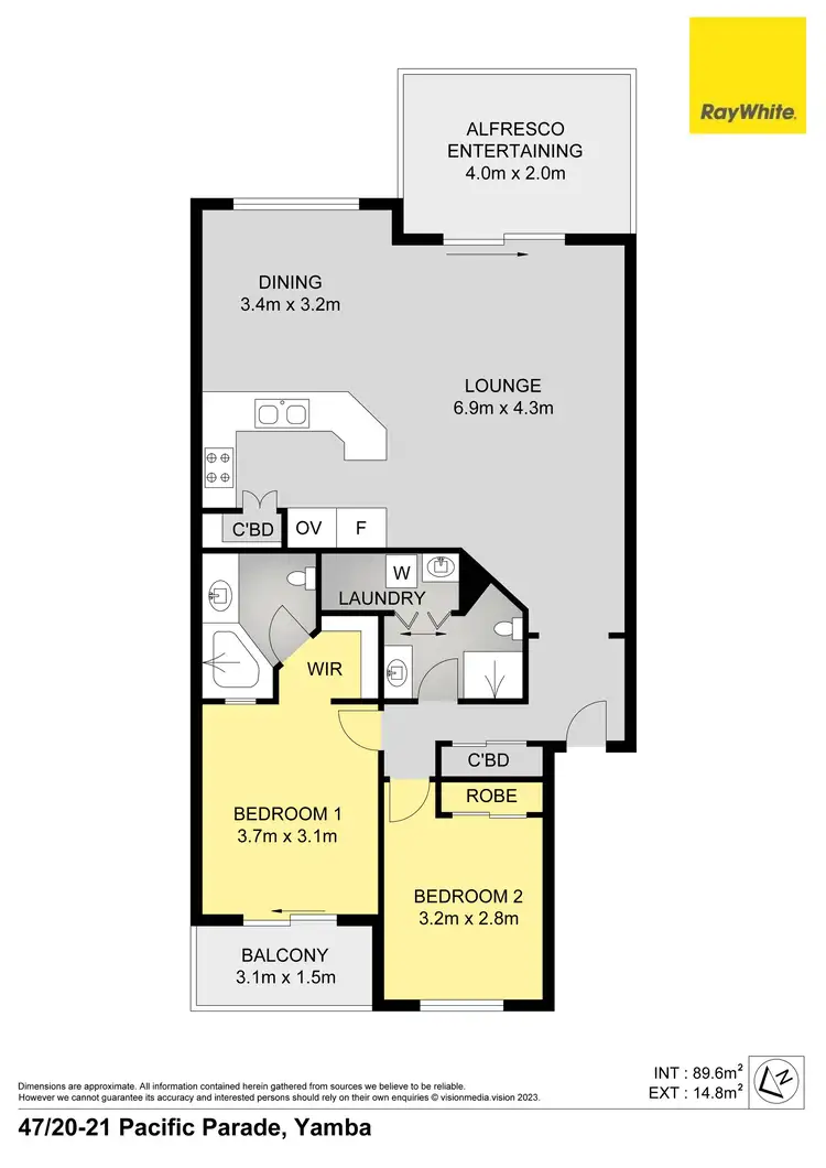 Floorplan of Homely apartment listing, 47/20-21 Pacific Parade, Yamba NSW 2464