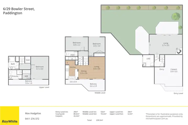 Floorplan of Homely townhouse listing, 6/29 Bowler Street, Paddington QLD 4064