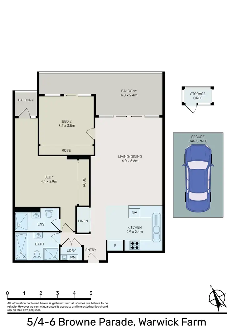 Floorplan of Homely apartment listing, 5/4-6 Browne Parade, Warwick Farm NSW 2170