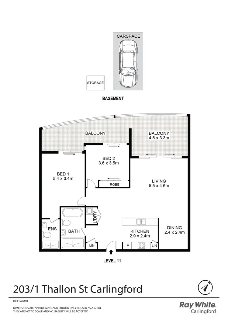 Floorplan of Homely apartment listing, 203/1 Thallon Street, Carlingford NSW 2118