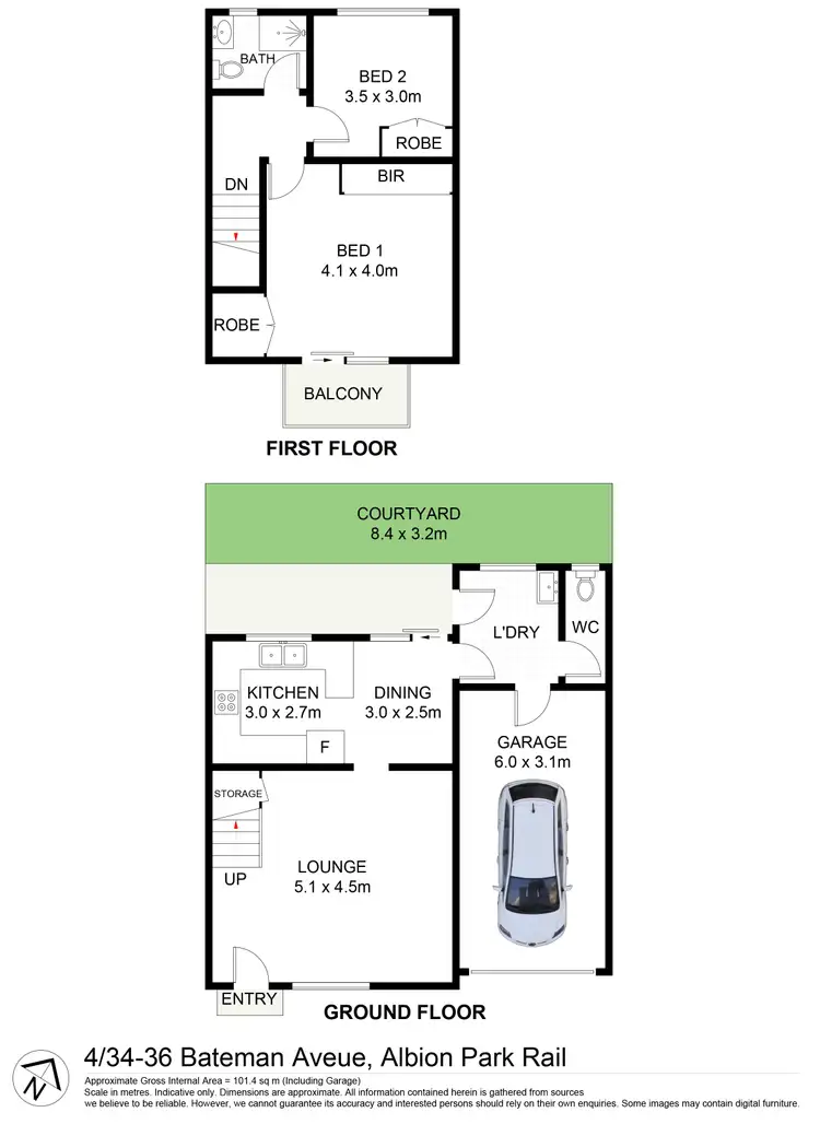 Floorplan of Homely townhouse listing, 4/34-36 Bateman Avenue, Albion Park Rail NSW 2527