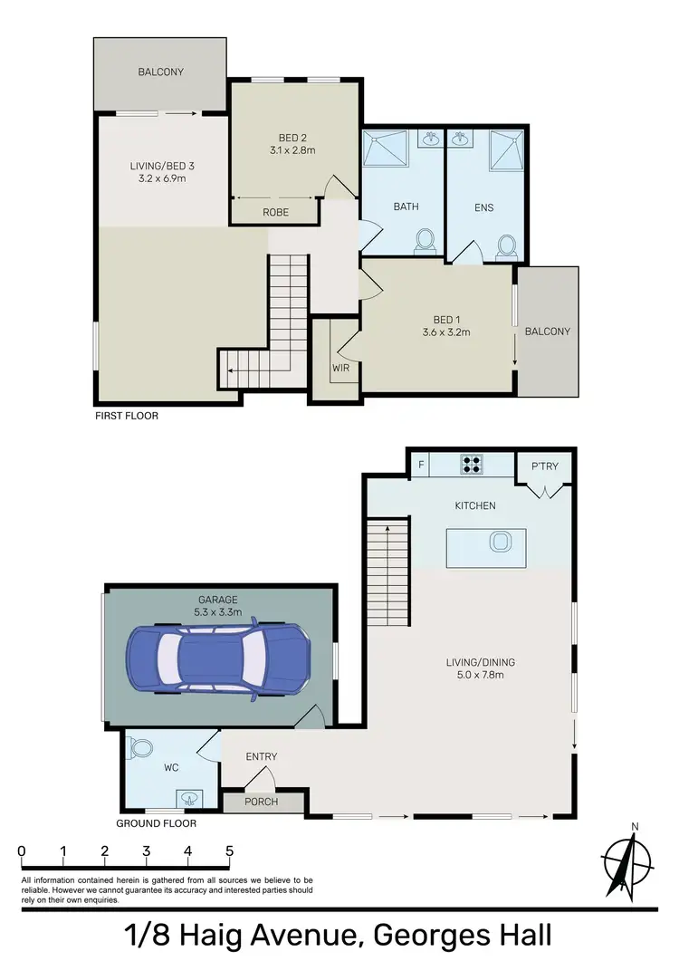 Floorplan of Homely townhouse listing, 1/8 Haig Avenue, Georges Hall NSW 2198