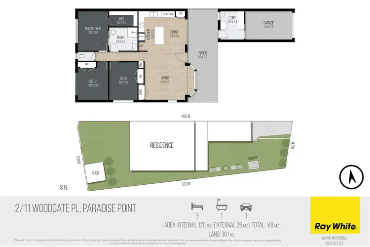 Floorplan of Homely semi-detached listing, 2/11 Woodgate Place, Paradise Point QLD 4216