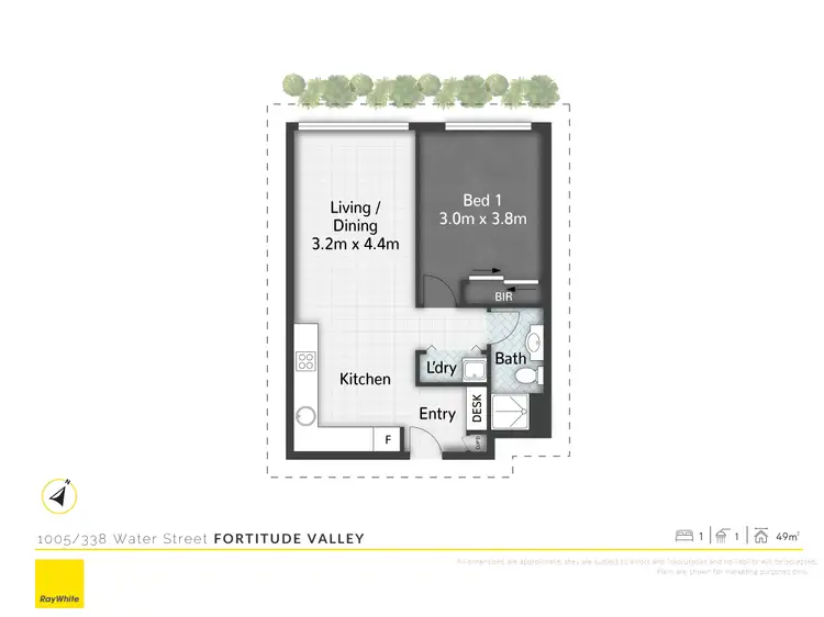 Floorplan of Homely apartment listing, 1005/338 Water Street, Fortitude Valley QLD 4006