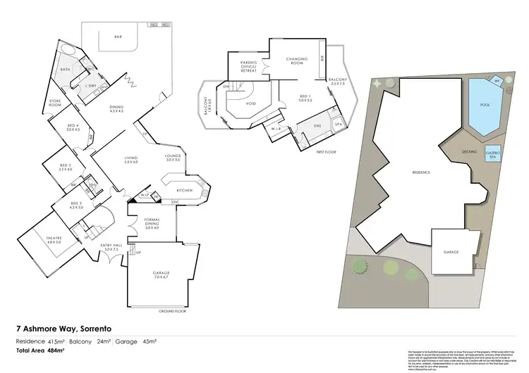 Floorplan of Homely house listing, 7 Ashmore Way, Sorrento WA 6020