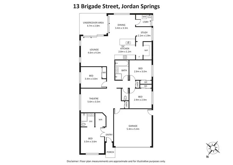Floorplan of Homely house listing, 13 Brigade Street, Jordan Springs NSW 2747
