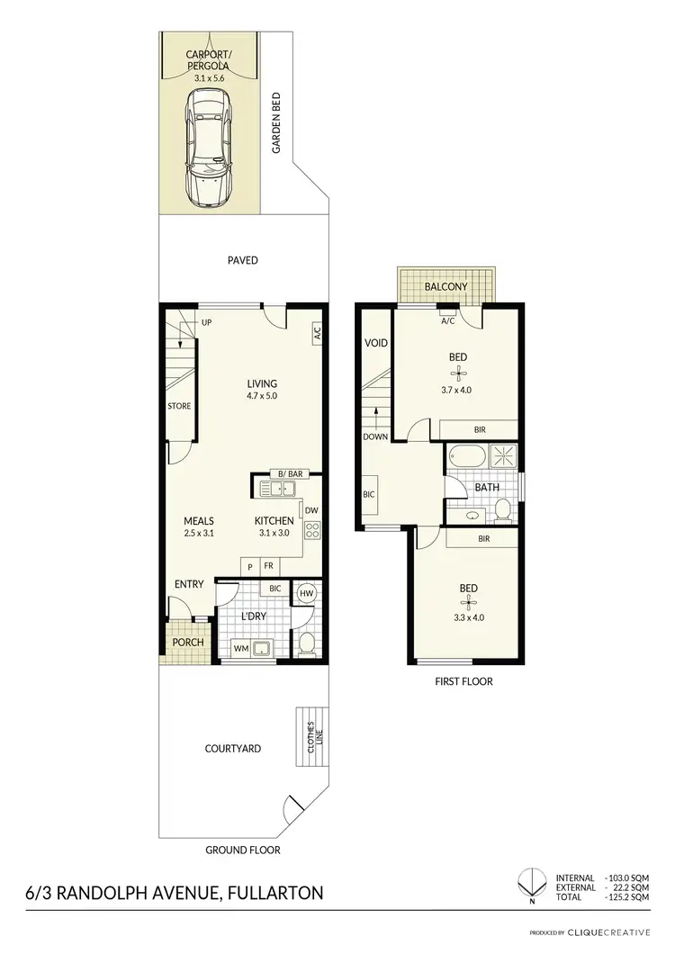 Floorplan of Homely townhouse listing, 6/3 Randolph Avenue, Fullarton SA 5063