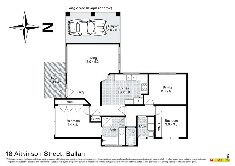 Floorplan of Homely house listing, 18 Atkinson Street, Ballan VIC 3342