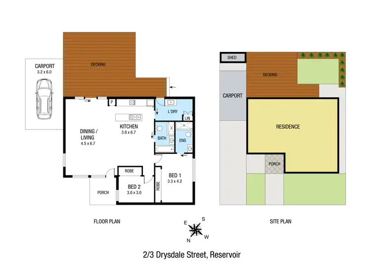 Floorplan of Homely unit listing, 2/3 Drysdale Street, Reservoir VIC 3073