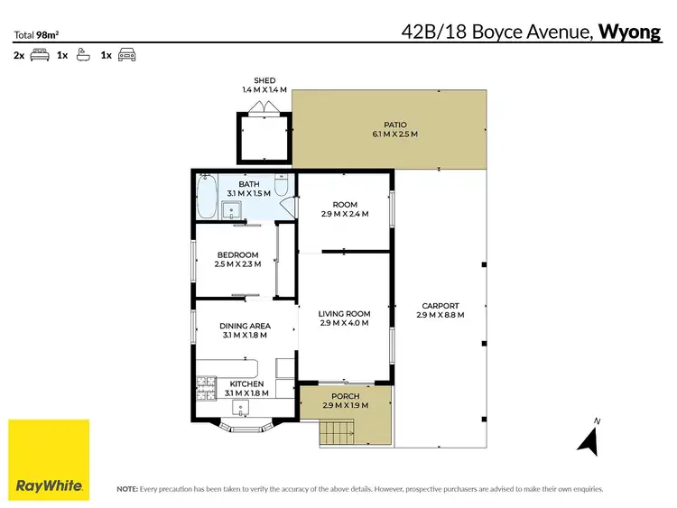 Floorplan of Homely house listing, 42B/18 Boyce Avenue, Wyong NSW 2259