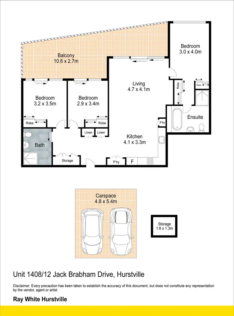 Floorplan of Homely apartment listing, 1408/12 Jack Brabham Drive, Hurstville NSW 2220