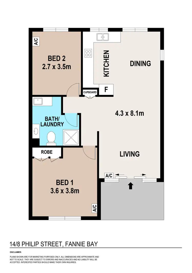 Floorplan of Homely apartment listing, 14/8 Philip Street, Fannie Bay NT 820