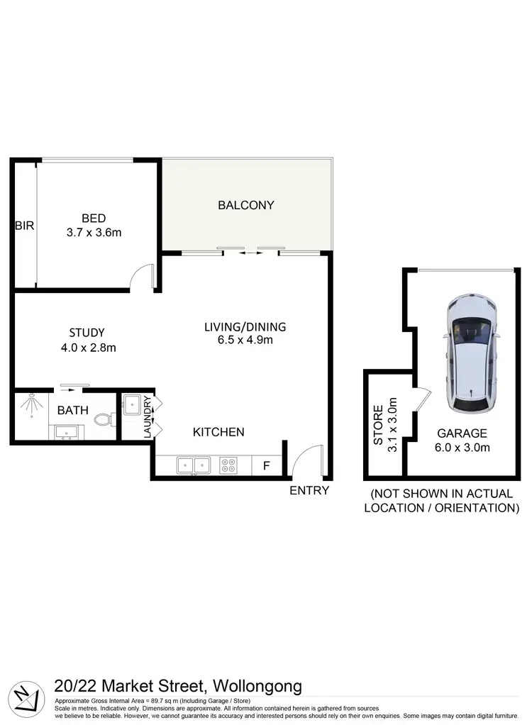 Floorplan of Homely apartment listing, 20/22 Market Street, Wollongong NSW 2500