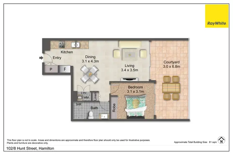 Floorplan of Homely apartment listing, 1/8 Hunt Street, Hamilton QLD 4007