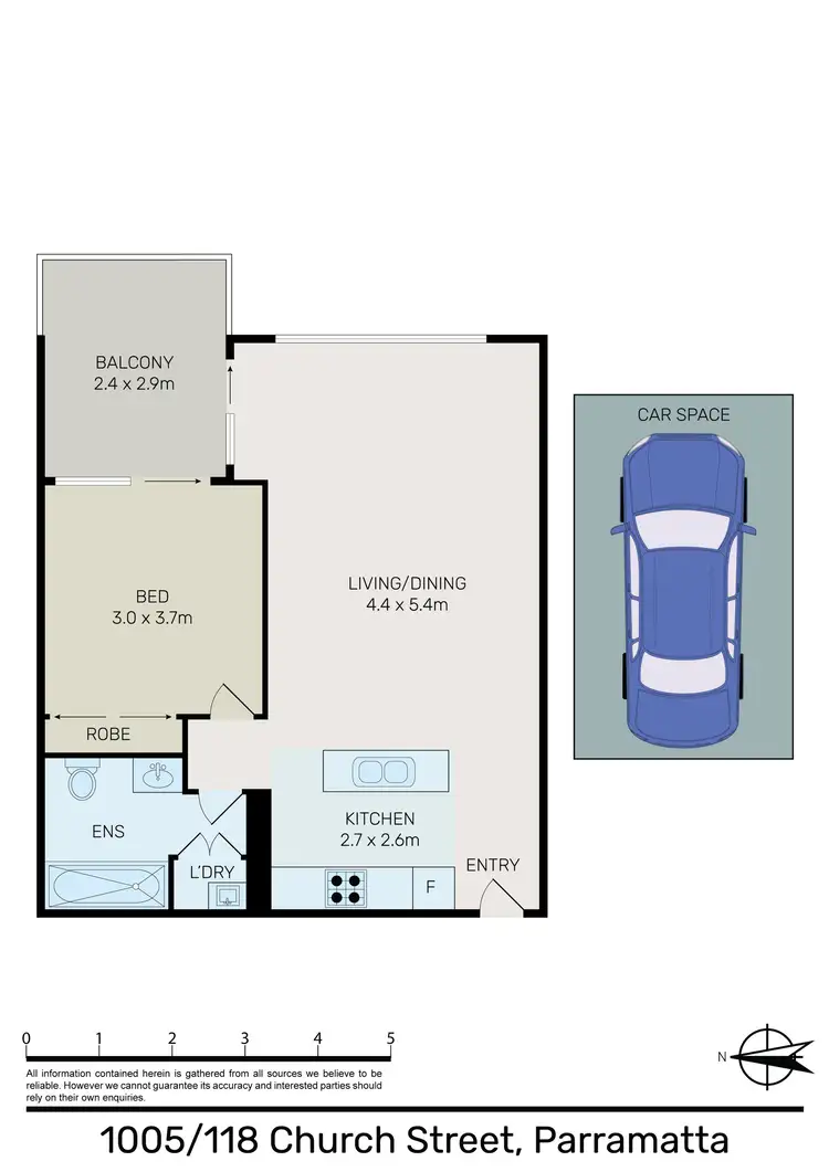Floorplan of Homely apartment listing, 1005/118 Church Street, Parramatta NSW 2150