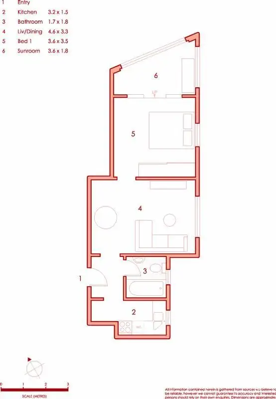 Floorplan of Homely studio listing, 5/11A Wylde Street - Access via 1 Oak Lane -, Potts Point NSW 2011