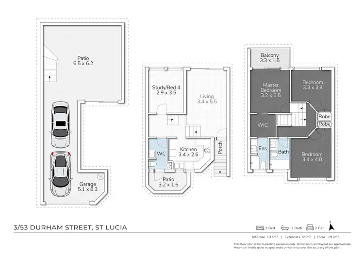 Floorplan of Homely townhouse listing, 3/53 Durham Street, St Lucia QLD 4067