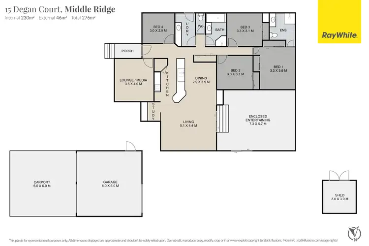 Floorplan of Homely house listing, 15 Degan Court, Middle Ridge QLD 4350