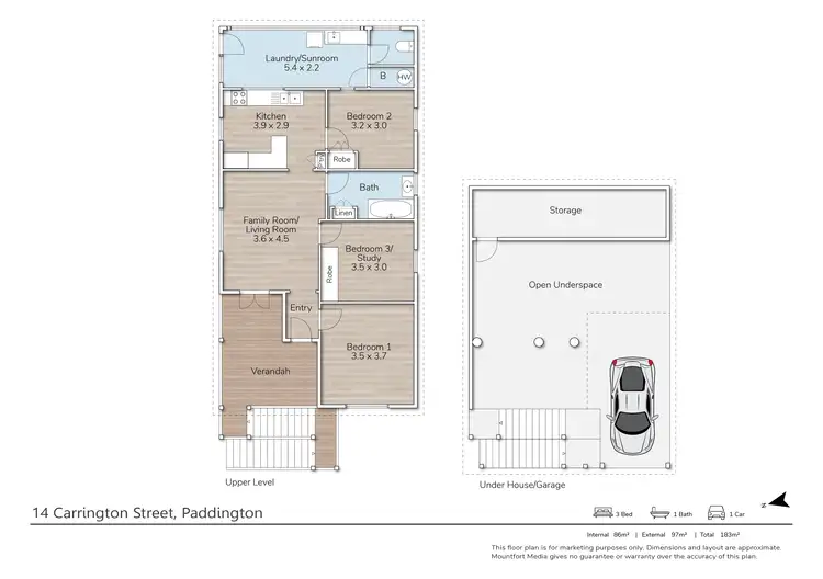Floorplan of Homely house listing, 14 Carrington Street, Paddington QLD 4064