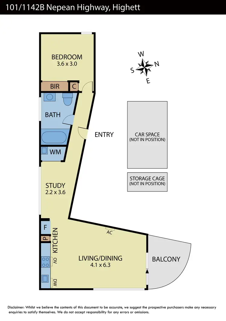 Floorplan of Homely apartment listing, 101/1142B Nepean Highway, Highett VIC 3190
