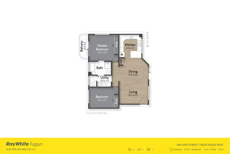 Floorplan of Homely unit listing, 44/6 Gray Street, Tweed Heads West NSW 2485