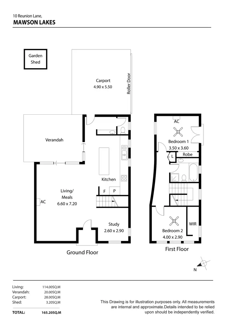 Floorplan of Homely townhouse listing, 10 Reunion Lane, Mawson Lakes SA 5095