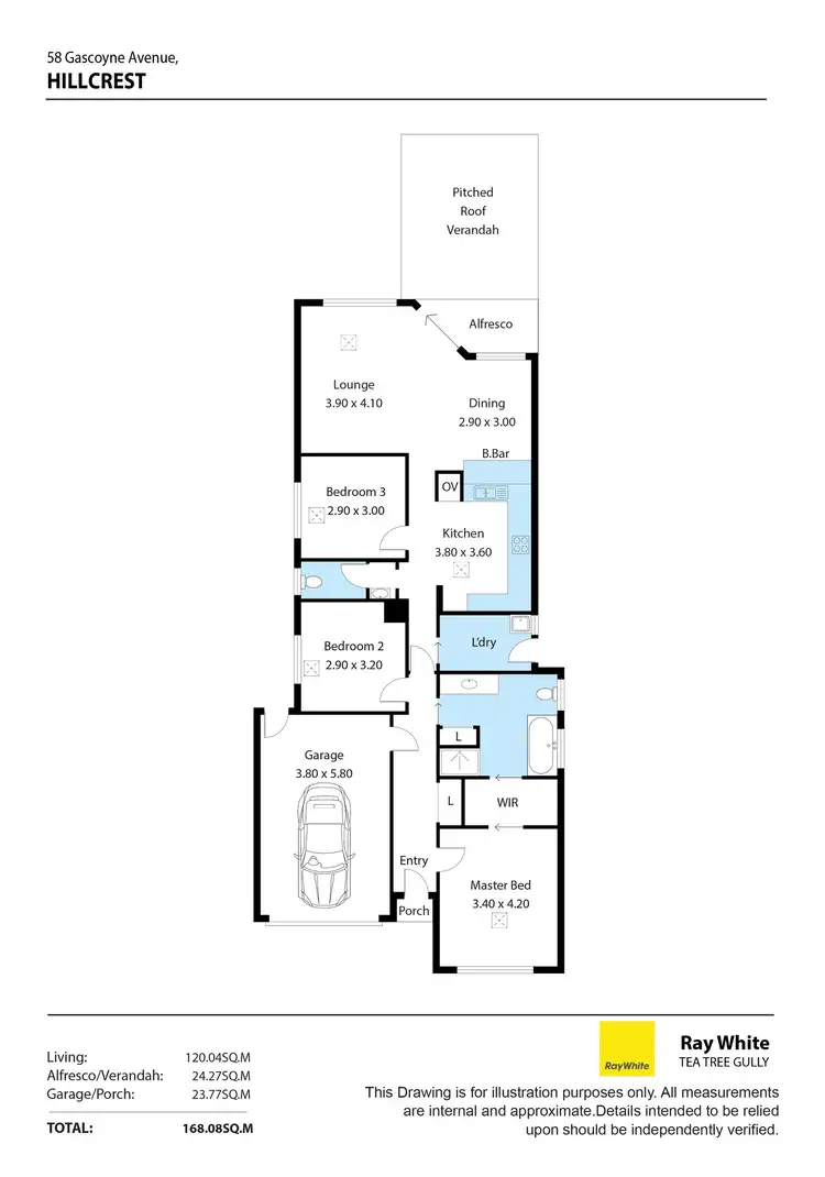 Floorplan of Homely house listing, 58 Gascoyne Avenue, Hillcrest SA 5086