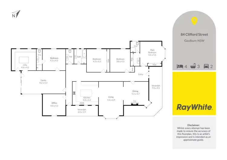 Floorplan of Homely house listing, 84 Clifford Street, Goulburn NSW 2580