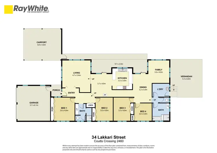 Floorplan of Homely house listing, 34 Lakkari Street, Coutts Crossing NSW 2460
