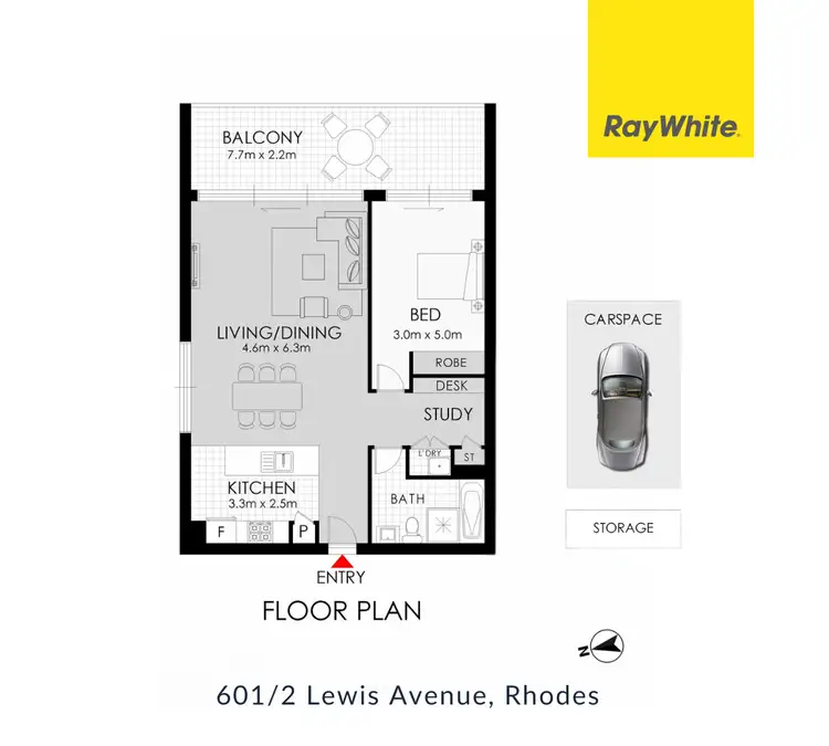 Floorplan of Homely apartment listing, 601/2 Lewis Avenue, Rhodes NSW 2138