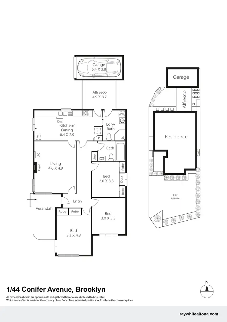 Floorplan of Homely house listing, 1/44 Conifer Avenue, Brooklyn VIC 3012