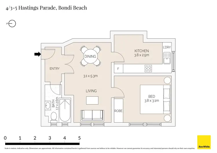 Floorplan of Homely apartment listing, 4/3-5 Hastings Parade, Bondi Beach NSW 2026
